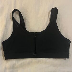 Aerie Black Zip-Front Sports Bra